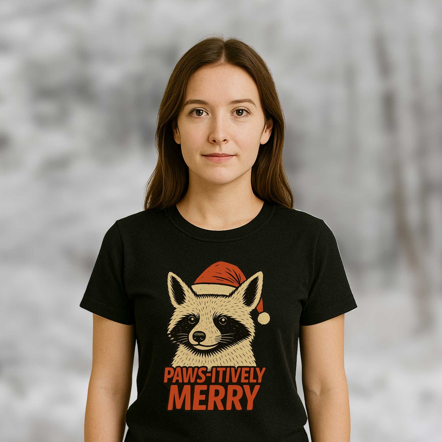 Paws-itively merry raccoon T-shirts