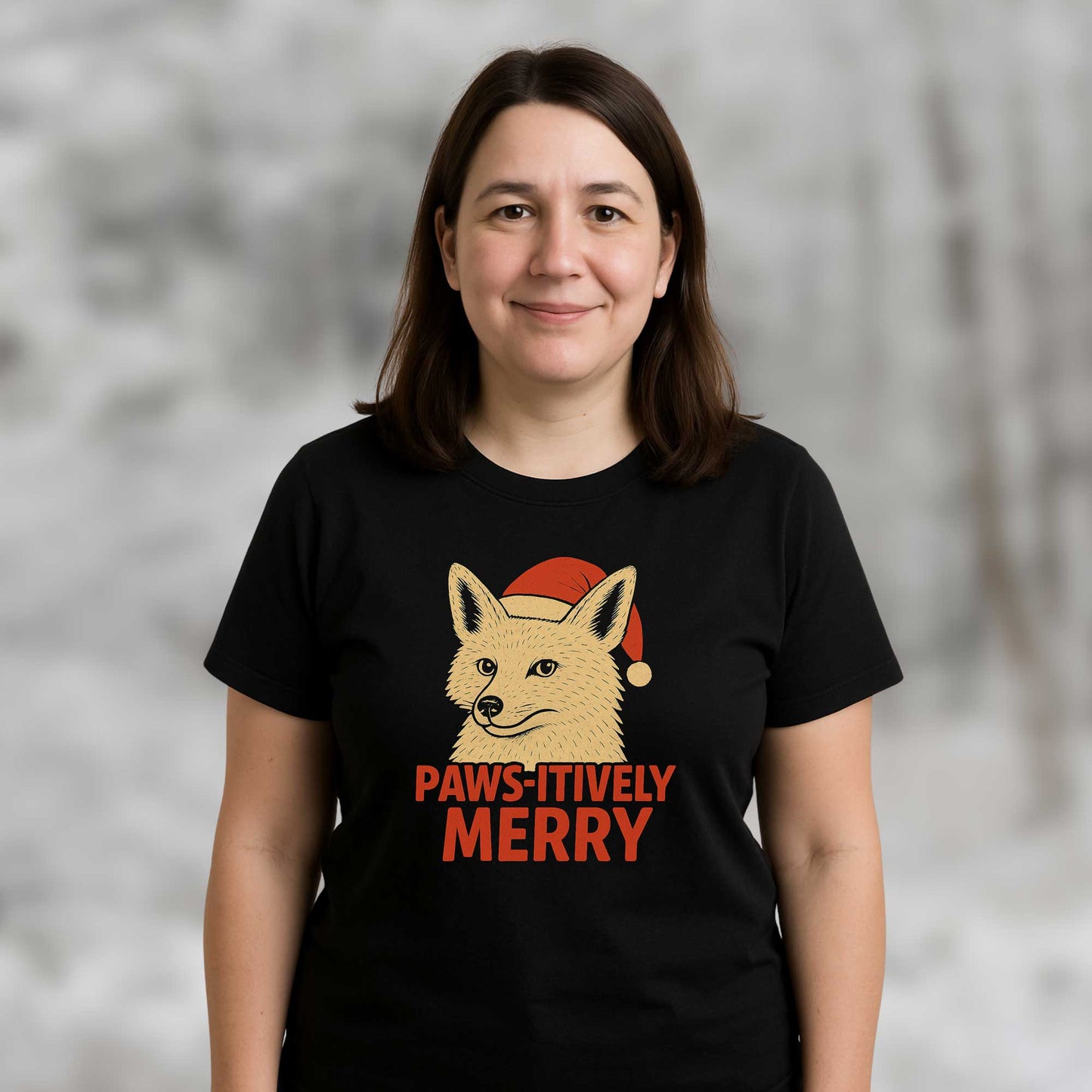 Paws-itively merry fox holiday T-shirt