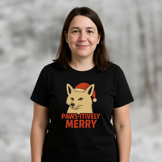 Paws-itively merry fox holiday T-shirt