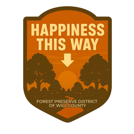 Happiness This Way die-cut sticker