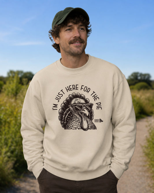 I'm just here for the pie crewneck sweatshirt (unisex)