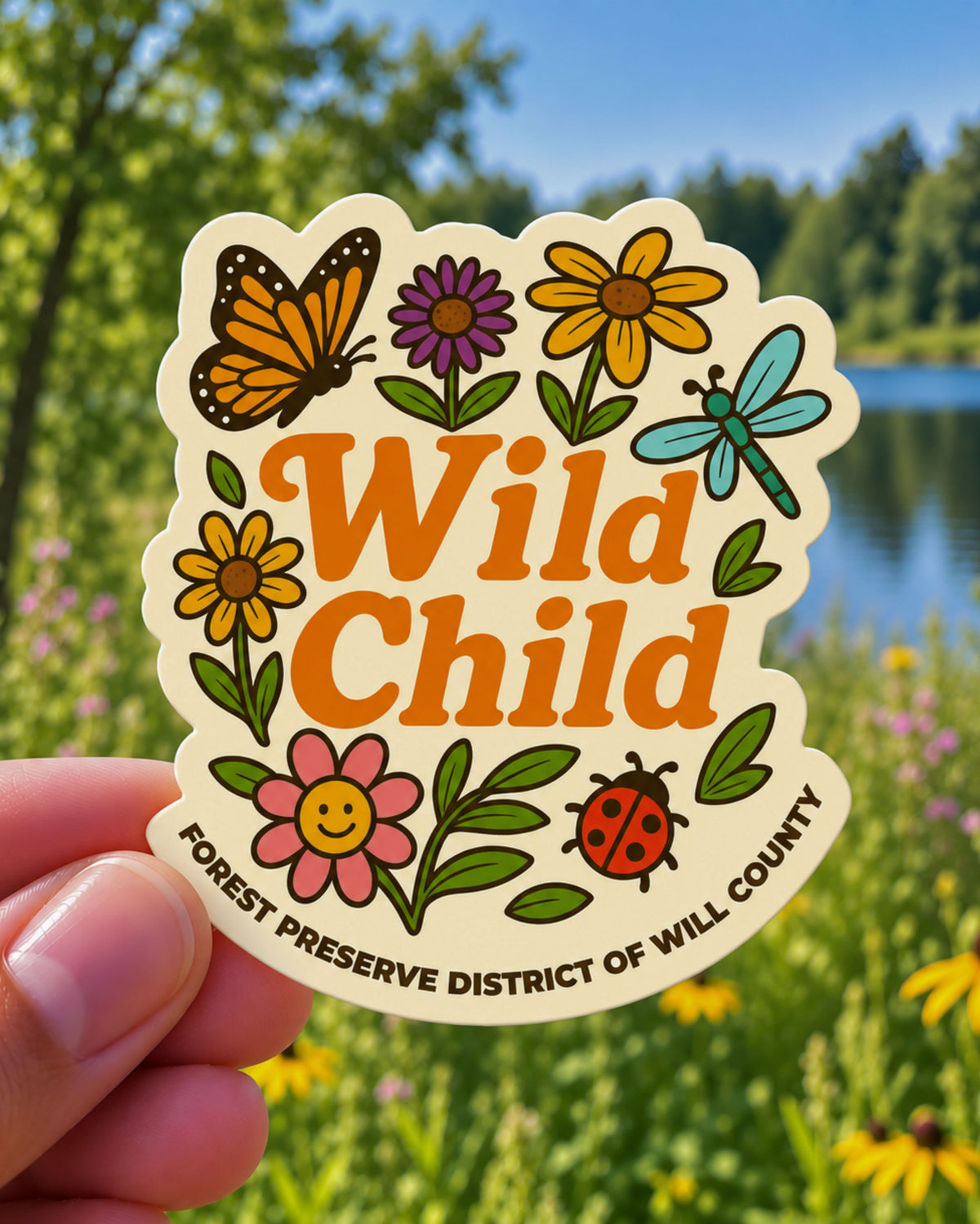 Wild Child die-cut sticker