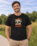 Paws-itively merry raccoon T-shirts
