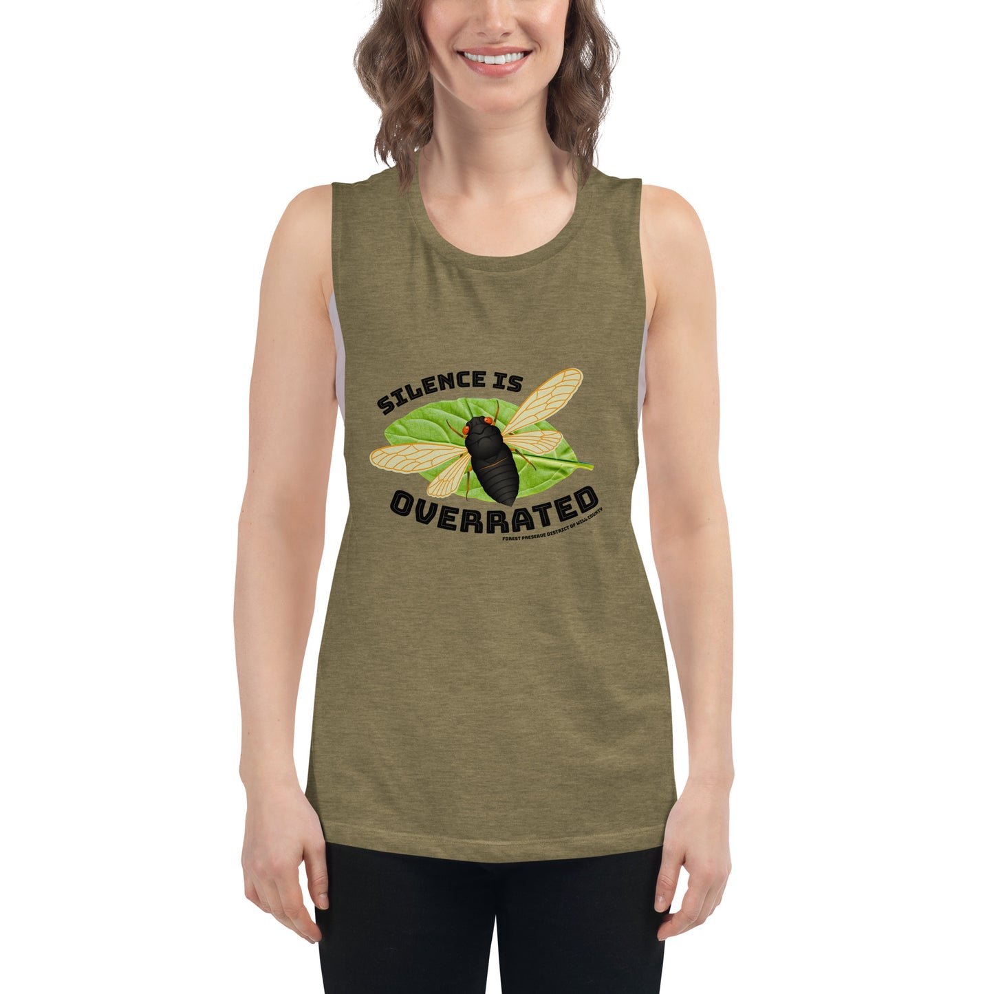 Silence is overrated cicada women's muscle tank