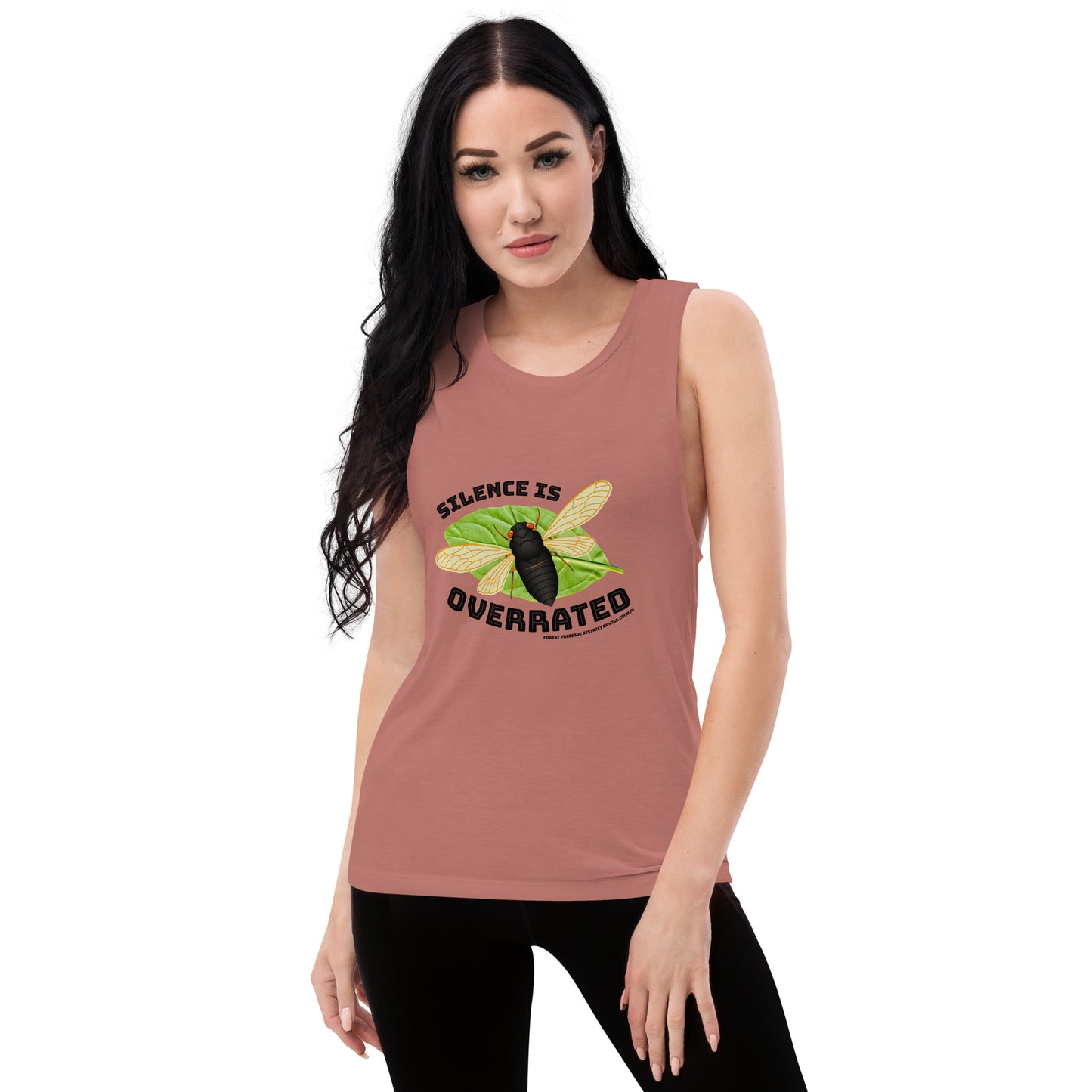 Silence is overrated cicada women's muscle tank